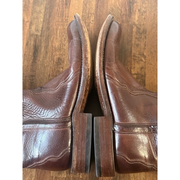 Lucchese Women's Cowboy Boots Whiskey Florence Buffalo Leather Roper Triad 6.5 B - Picture 8 of 11